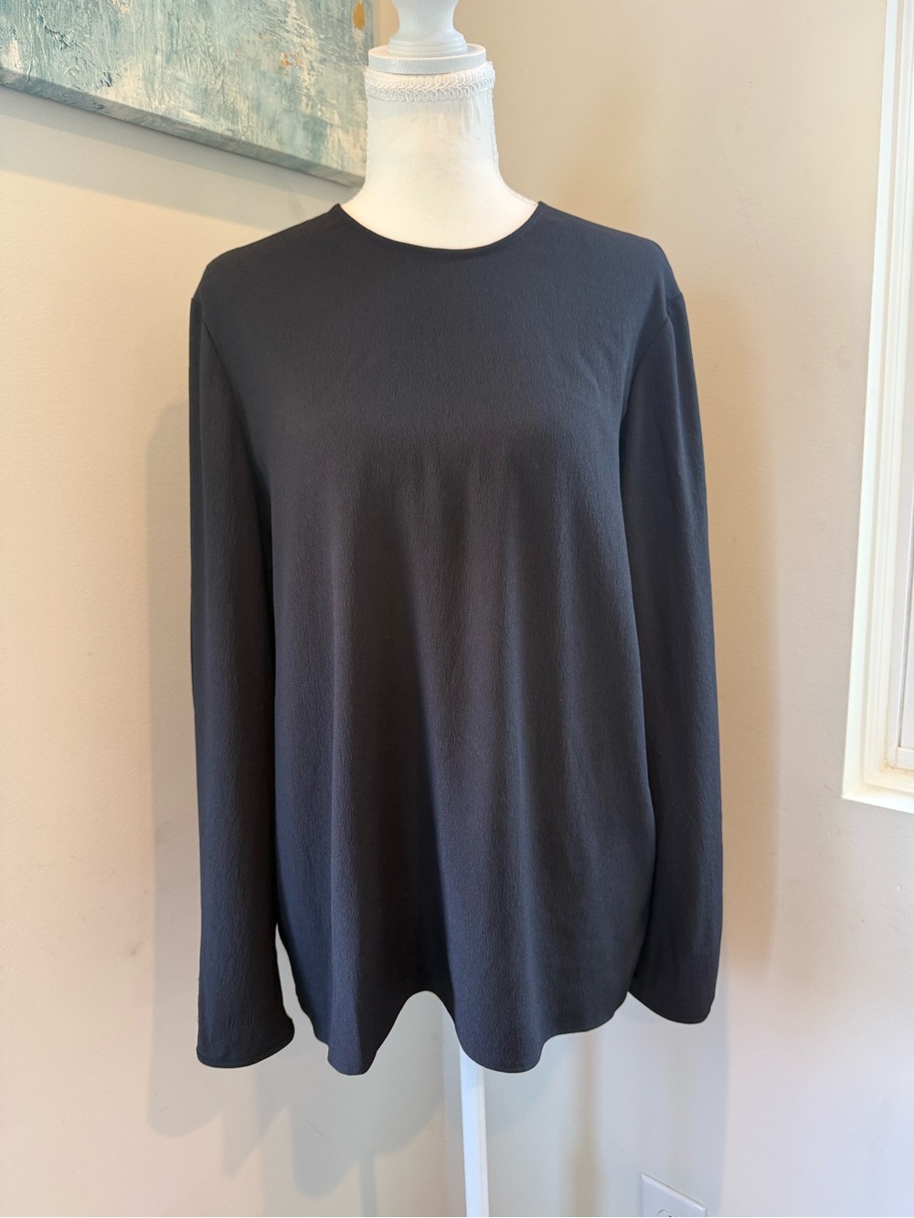 MM. Lafleur Black Crewneck Long-Sleeve Blouse